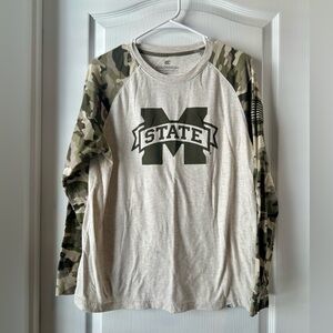 Michigan State Spartans Long Sleeve Camo Raglan Shirt Men’s M Colosseum OHT